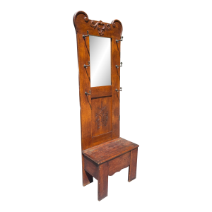 1800s Victorian Hall Tree With Lift Top Seat