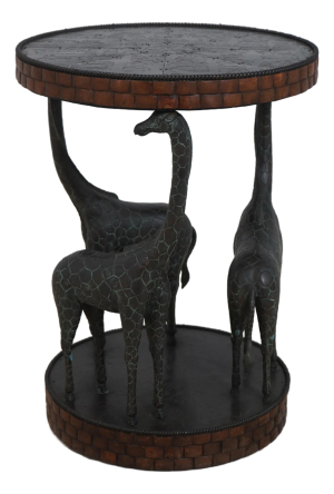 Maitland Smith Bronze Gueridan Giraffe End Table