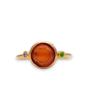 Amber Glow Cat's Eye Ring