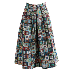 Pasadena Seventies Patch Jacquard Midi Skirt (M)