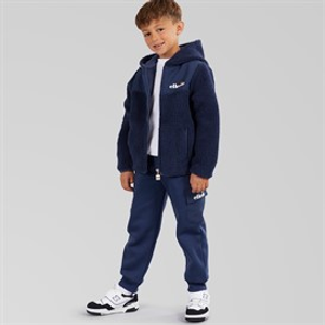 Ellesse Boys Enrique Sherpa Hooded Jacket And Joggers Navy