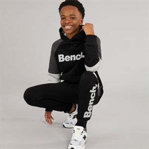 Bench Boys Grenno Hoodie And Joggers Tracksuit Black/Coal/Grey