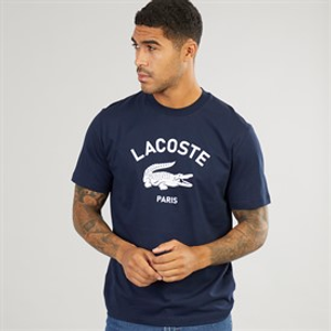 Lacoste Mens Lacoste Print T-Shirt Navy Blue