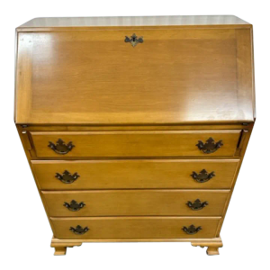 1970s Vintage Beals Drop Front Secretary Desk Sold by Terryville Furniture Store