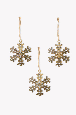 Cromwell Hanging Snowflake Set of 3 Antique Brass