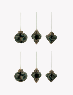 Maddox Mini Christmas Decorations Set of 6 Rosemary Gold
