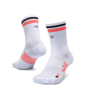 SHYU Racing Half Crew Socks - White/Scarlet/Black