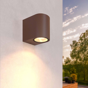 LED Outdoor Wall Light - Sacramento - GU10 Fitting - Rust - Suitable for Indoor & Outdoor Use