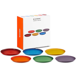 Le Creuset Rainbow Coupe Collection Set of 6 Dinner Plates
