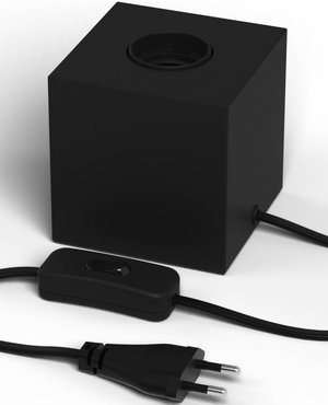 Calex Lampenfassung E27 - Lampenfassung mit Stecker - Schwarz