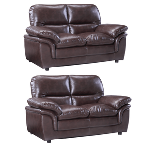Verona Brown Leather 2+2 Seater Sofa Set Collection