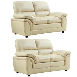Verona Cream Leather 2+2 Seater Sofa Set Collection