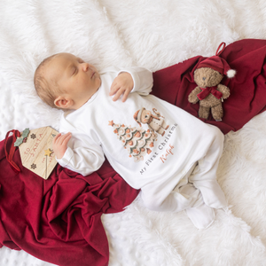 'My First Christmas' Teddy Sleepsuit