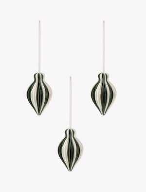 Maddox 2 Tone Teardrop H8cm Set of 3 Rosemary