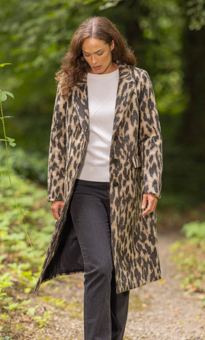 Leopard Print Longline Coat - Leopard