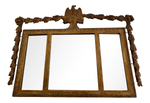 19th Century American Gold Finish Wooden Eagle Mirror