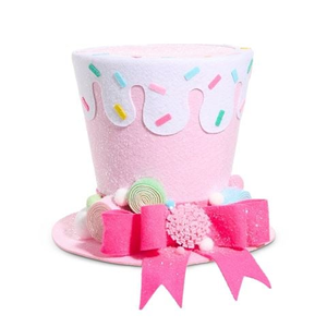 Raz - Holly Jolly Holiday-Pink Sprinkles Top Hat Large