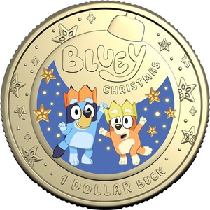 RA Mint - 2025 $1 Bluey Christmas Coloured Uncirculated Coin