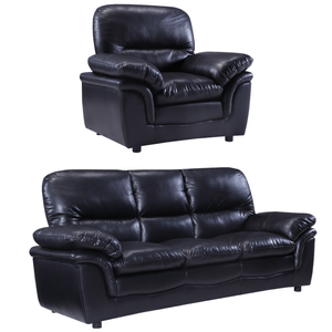 Verona Black Leather 3+1 Seater Sofa Set is a Stylish and Practical