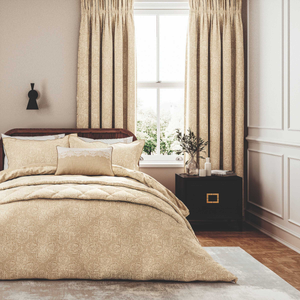 Layla Lined Curtains 66" x 72", Soft Gold