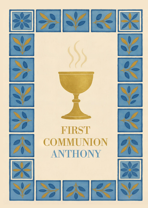 First Communion Illustrated Chalice Card
