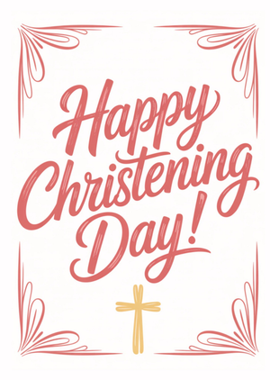 Happy Christening Day Typography Card