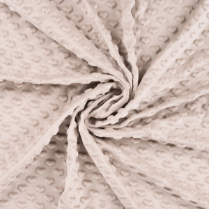 Tissu minky coeur - Sable