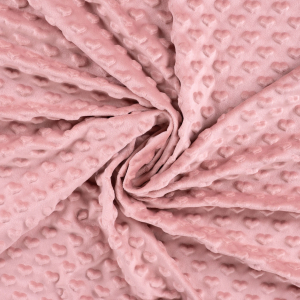Tissu minky coeur - Vieux rose