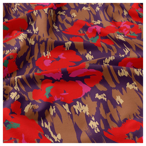 Tissu viscose - Amaya violet et rouge