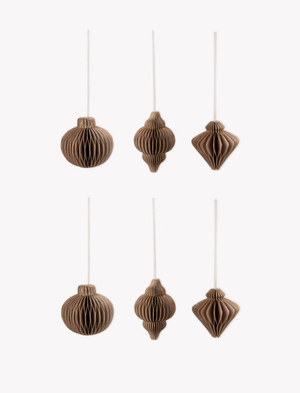 Maddox Mini Christmas Decorations Set of 6 Truffle Gold