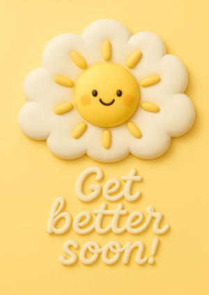 Get Better Soon Smiling Sun Illustrated Get Well Card