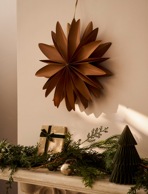 Maddox Christmas Curved Star - Cotton Paper, Nutmeg