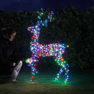 1.4m Connectable Stag Outdoor Light up Reindeer with Remote Control - Adjustable Colours