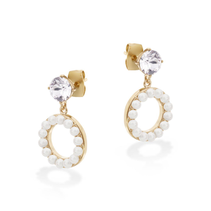 FREE GIFT | Golden Grace Pearl & CZ Earrings