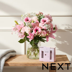 NEXT Lily, Rose & Germini Bouquet with Just Pink Perfume Gift Set