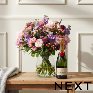 NEXT Rose and Lilac Stocks Bouquet & Moët Champagne Gift Set