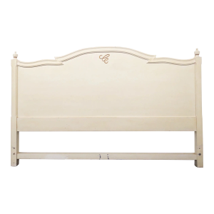 1980s Hotel Carlyle Signature "C" King Painted Wood Headboard