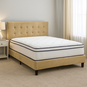 Alaska Gas Lift Cream Fabric King Bed Frame BULKY