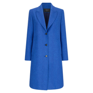 Cobalt Blue Herringbone Shannon Tweed Knee Coat (L)