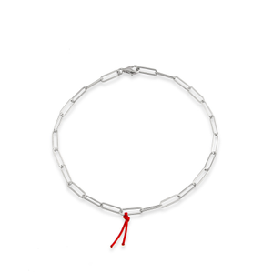 Paperclip Chain Silver Anklet