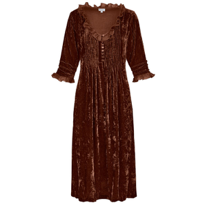 Silk Velvet Karen Dress In Chocolate (XXL)