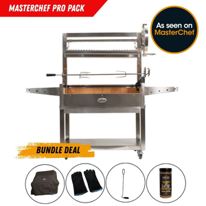 Large Stainless Steel Parrilla Argentinian BBQ with Rotisserie -Masterchef Bundle