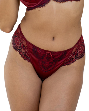 Pour Moi Hollywood Deep Thong - Burgundy
