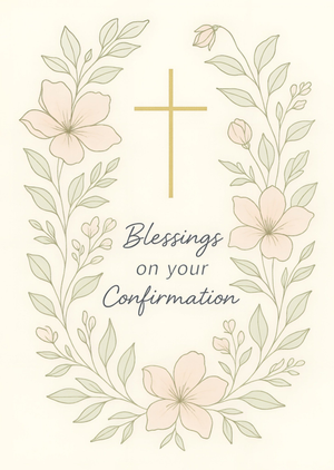 Cross Illustrated Blessings On Your Confirmation Card