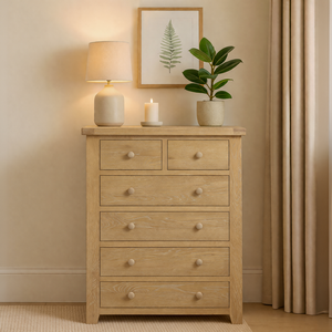 Bath Whitewash Oak 2 Over 4 Chest of Drawers