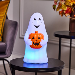 Halloween Décor Light Up Ghost With Pumpkin