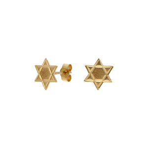 Pre-Owned 9ct Yellow Gold Star Of David Stud Earrings