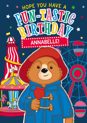 Paddington Bear Funfair Illustrated Birthday Card