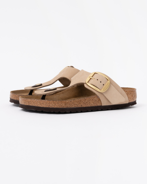 Birkenstock Gizeh Big Buckle Nubuck Leather Womens Sandals - Sandcastle