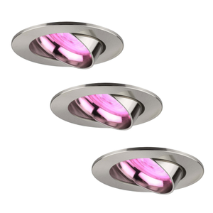 Smart LED Einbaustrahler Edelstahl - Rio - Smart WiFi - Dimmbar - RGB+CCT - 3 Pack
